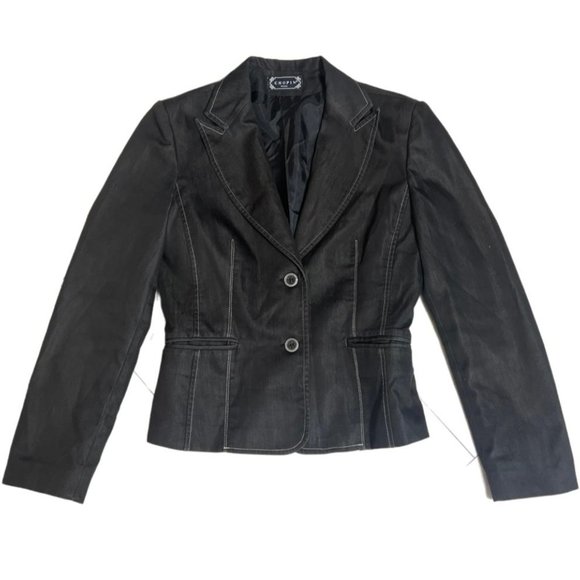 Light weight black blazer, with white stitching. - Picture 2 of 3